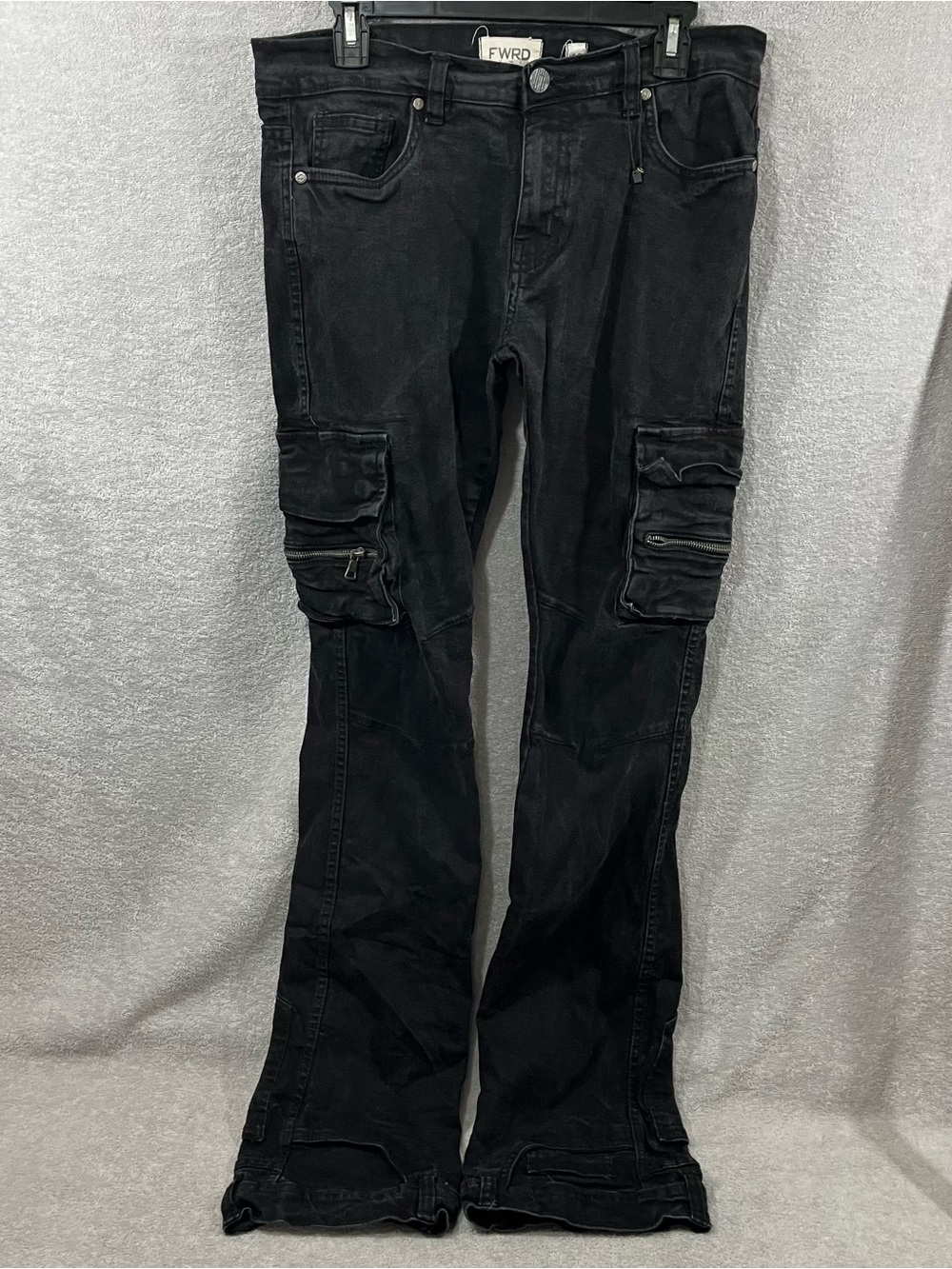 FWRD Denim Jeans Size 32/36 Black Cargo Emo Grunge Goth